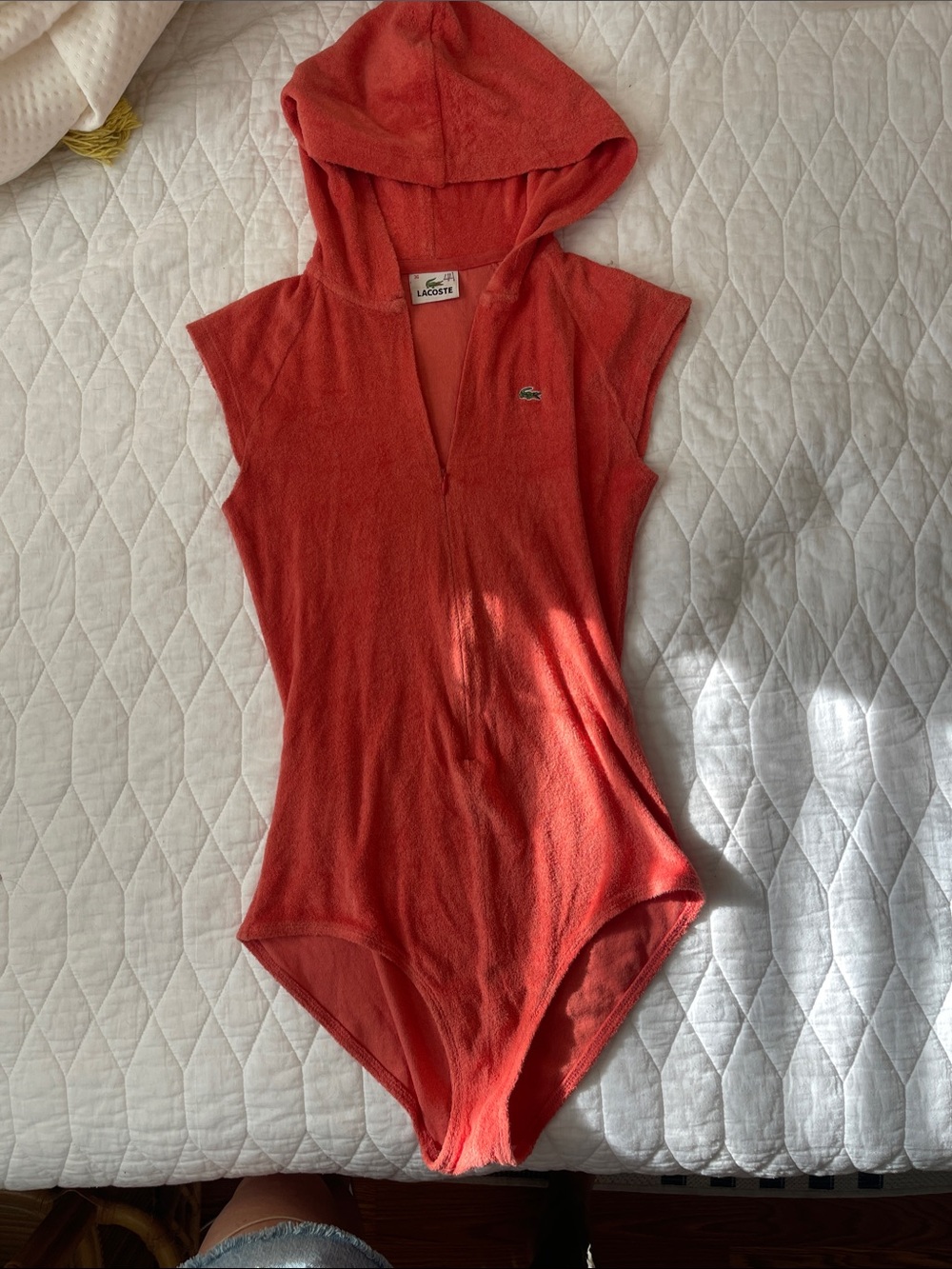 Lacoste Hooded One-Piece in Coral